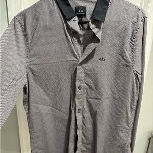 Armani Exchange Black and Gray Casual Shirt